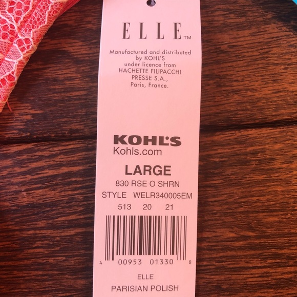 NWT Elle x Kohl’s Pink w White Lace Work Blouse - Picture 2 of 8